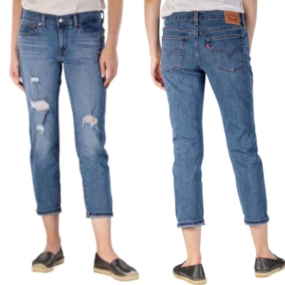 Womens Levis ripped, distressed jeans..size 30W 27L